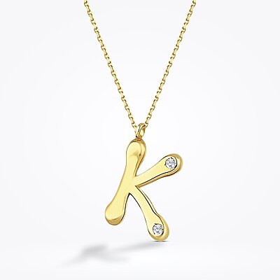 0.04 Karat Pırlanta K Harf Kolye - Baroni Diamond