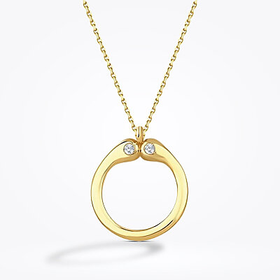 0.04 Karat Pırlanta O Harf Kolye - Baroni Diamond