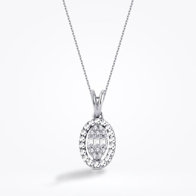 0.06 Karat Pırlanta Baget Kolye - Baroni Diamond (1)