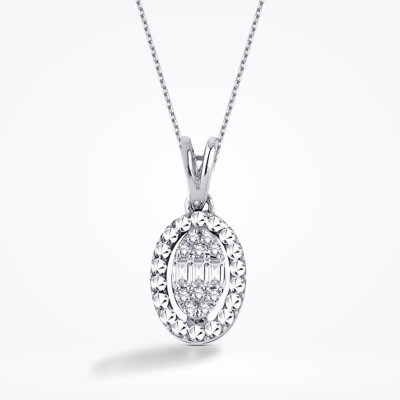 0.06 Karat Pırlanta Baget Kolye - Baroni Diamond