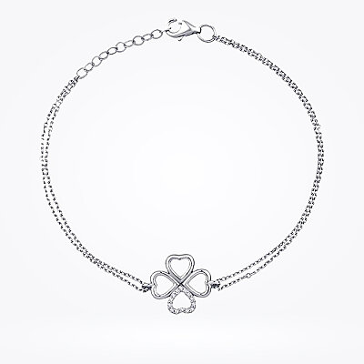 0.06 Karat Pırlanta Kalpli Şans Bileklik - Baroni Diamond (1)