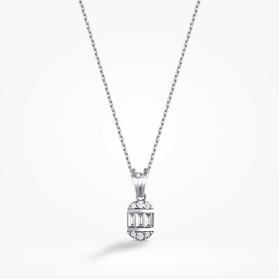 0.07 Karat Pırlanta Baget Kolye - Baroni Diamond (1)