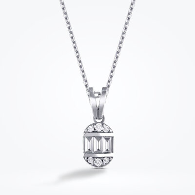 0.07 Karat Pırlanta Baget Kolye - Baroni Diamond