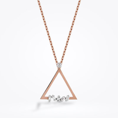 0.07 Karat Pırlanta Baget Kolye - Baroni Diamond