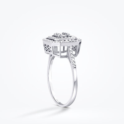 0.07 Karat Pırlanta Efektli Baget Yüzük - Baroni Diamond (1)