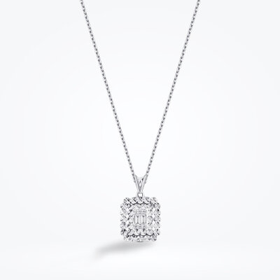 0.08 Karat Pırlanta Baget Kolye - Baroni Diamond (1)