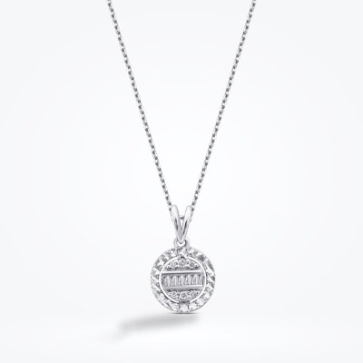 0.08 Karat Pırlanta Baget Kolye - Baroni Diamond (1)