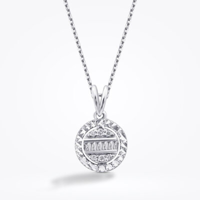 0.08 Karat Pırlanta Baget Kolye - Baroni Diamond
