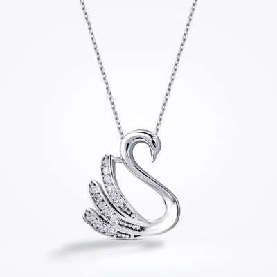 0.08 Karat Pırlanta Kuğu Kolye - Baroni Diamond