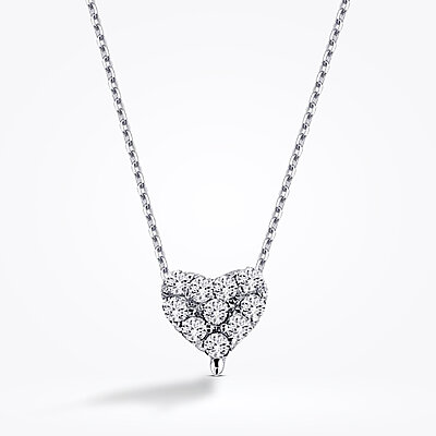0.09 Karat Pırlanta Taşlı Kalp Kolye - Baroni Diamond