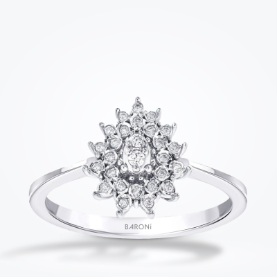 0.09 Karat Pırlanta Taşlı Trend Yüzük - Baroni Diamond