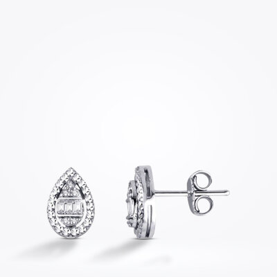 0.10 Karat Pırlanta Baget Küpe - Baroni Diamond