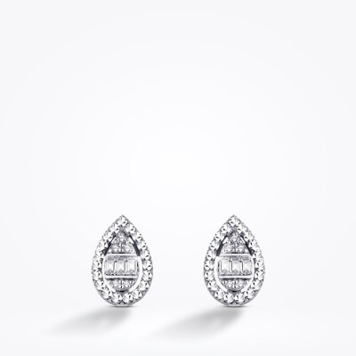 0.10 Karat Pırlanta Baget Küpe - Baroni Diamond (1)