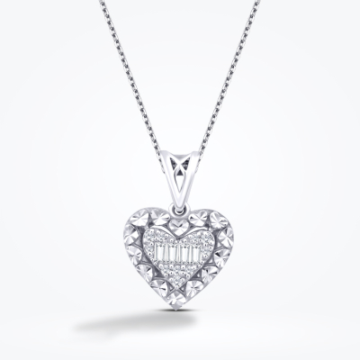 0.10 Karat Pırlanta Ebedi Aşk Kalp Kolye - Baroni Diamond