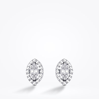 0.10 Karat Pırlanta Markiz Baget Küpe - Baroni Diamond (1)