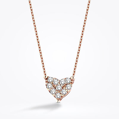 0.10 Karat Pırlanta Rose Kalp Kolye - Baroni Diamond