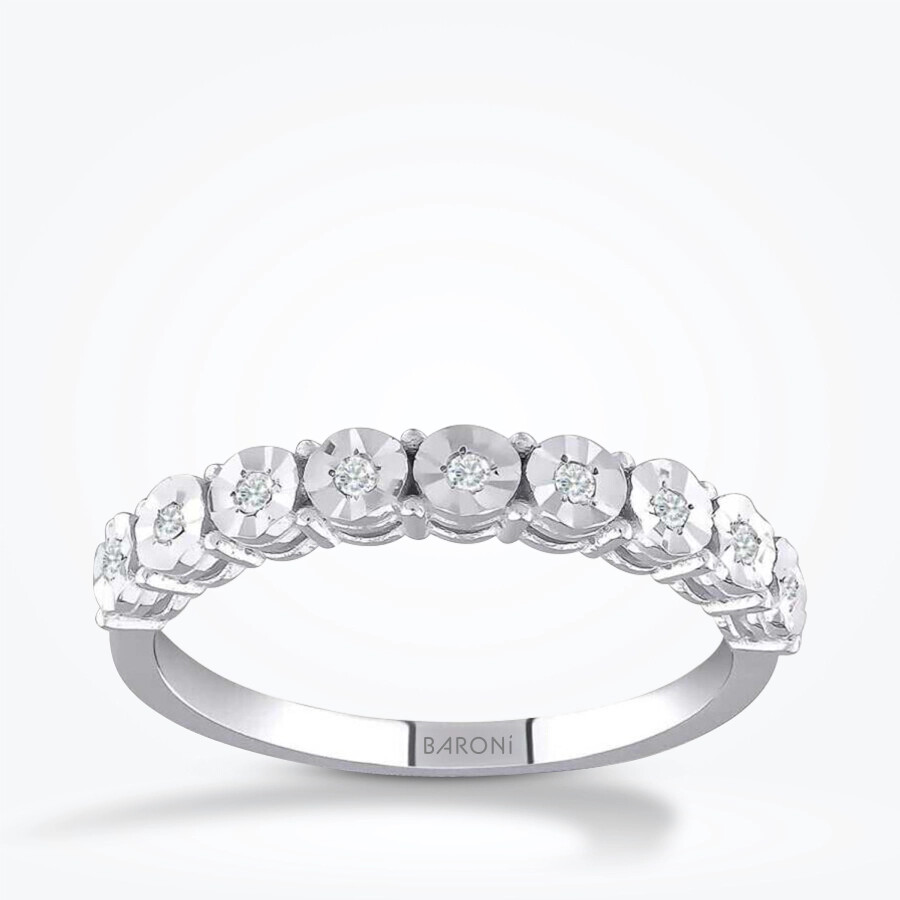 0.10 Karat Pırlanta Yarımtur Yüzük - Baroni Diamond