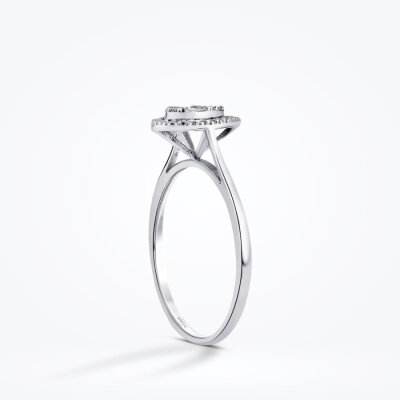 0.11 Karat Pırlanta Efektli Yuvarlak Baget Yüzük - Baroni Diamond (1)