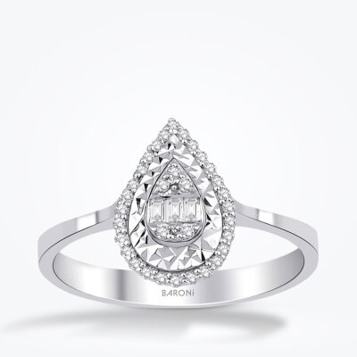 0.11 Karat Pırlanta Baget Yüzük - Baroni Diamond
