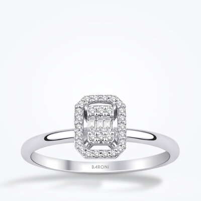 0.11 Karat Pırlanta Baget Yüzük - Baroni Diamond