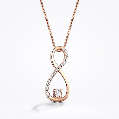 0.11 Karat Pırlanta Sonsuzluk Kolye - Baroni Diamond