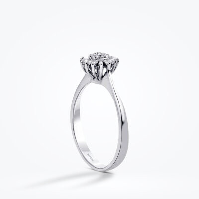 0.12 Karat Pırlanta Baget Çiçek Yüzük - Baroni Diamond (1)