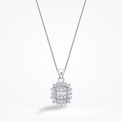 0.12 Karat Pırlanta Baget Kolye - Baroni Diamond (1)