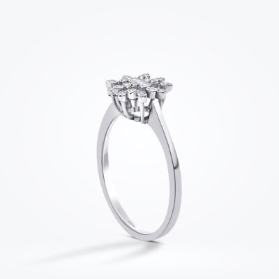 0.12 Karat Pırlanta Çiçek Baget Yüzük - Baroni Diamond (1)