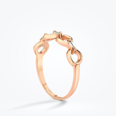 0.13 Karat Pırlanta Halka Baget Rose Yüzük - Baroni Diamond (1)