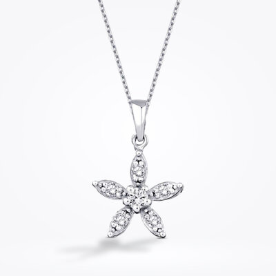 0.13 Karat Pırlanta Çiçek Kolye - Baroni Diamond