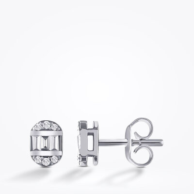 0.14 Karat Pırlanta Baget Küpe - Baroni Diamond