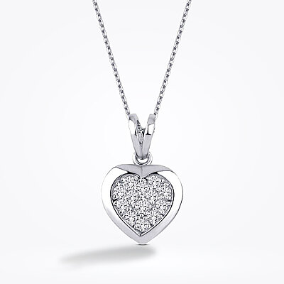 0.14 Karat Pırlanta Kalp Trend Kolye - Baroni Diamond