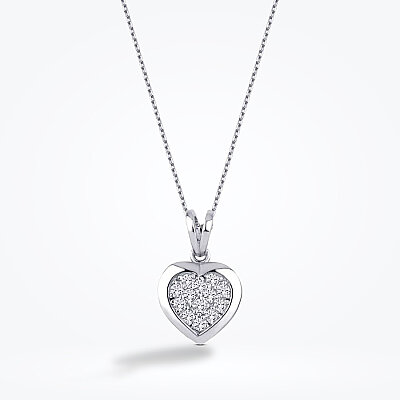 0.14 Karat Pırlanta Kalp Trend Kolye - Baroni Diamond (1)