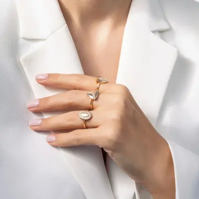 0.14 Karat Pırlanta Üçgen Trend Yüzük - Baroni Diamond (1)