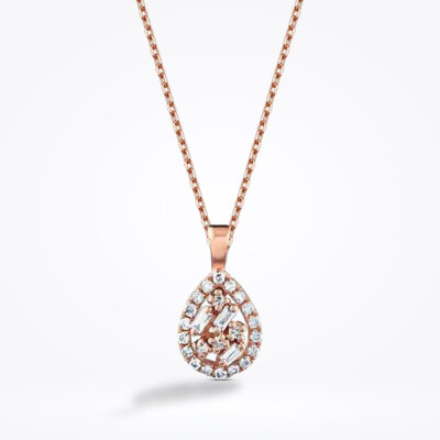 0.15 Karat Pırlanta Baget Kolye - Baroni Diamond