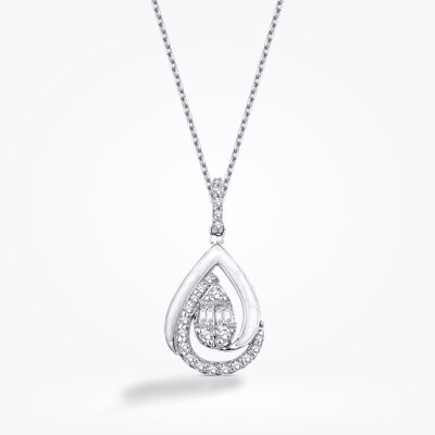 0.15 Karat Pırlanta Baget Kolye - Baroni Diamond