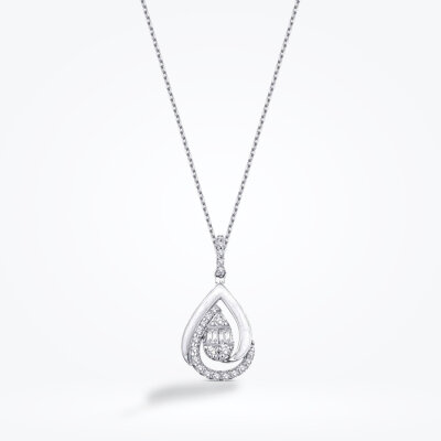 0.15 Karat Pırlanta Baget Kolye - Baroni Diamond (1)