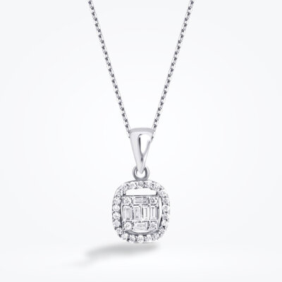 0.16 Karat Pırlanta Baget Kolye - Baroni Diamond