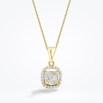 0.16 Karat Pırlanta Baget Kolye - Baroni Diamond