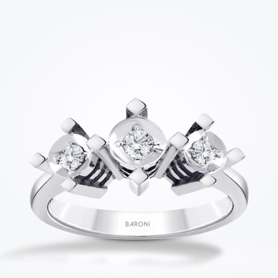 0.16 Karat Pırlanta Tria Yüzük - Baroni Diamond