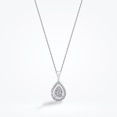 0.17 Karat Pırlanta Baget Kolye - Baroni Diamond (1)