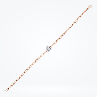 0.17 Karat Pırlanta Baget Taşlı Zincir Bileklik - Baroni Diamond