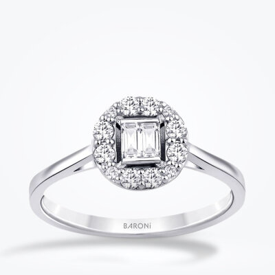 0.17 Karat Pırlanta Baget Yüzük - Baroni Diamond