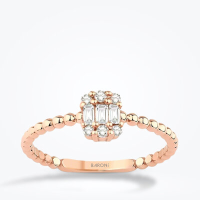 0.17 Karat Pırlanta Baget Yüzük - Baroni Diamond