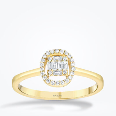 0.17 Karat Pırlanta Baget Yüzük - Baroni Diamond