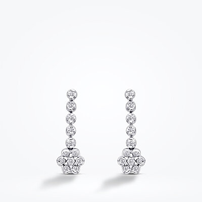 0.17 Karat Pırlanta Çiçek Trend Küpe - Baroni Diamond