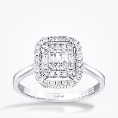0.18 Karat Pırlanta Baget Yüzük - Baroni Diamond