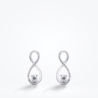 0.18 Karat Pırlanta Sonsuzluk Küpe - Baroni Diamond (1)