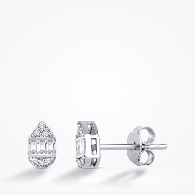 0.19 Karat Pırlanta Baget Küpe - Baroni Diamond