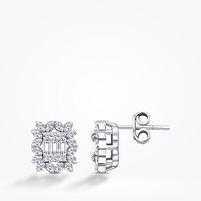 0.19 Karat Pırlanta Baget Küpe - Baroni Diamond